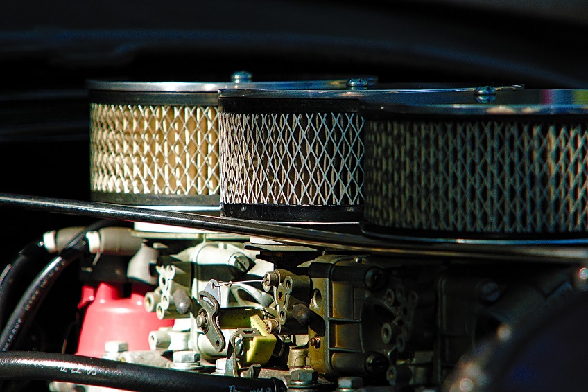close-up of turbo with air filters
