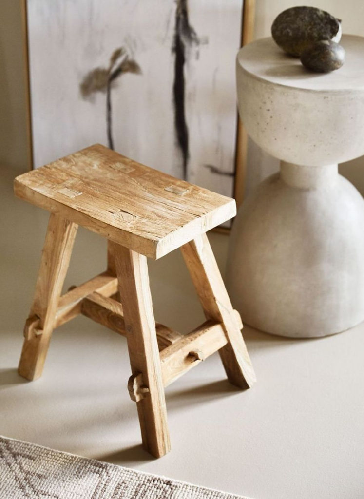 handmade wooden stool