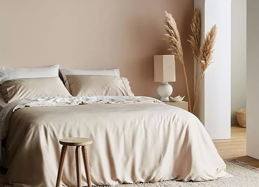 bamboo sheets in blush pink