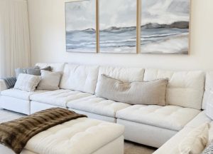 Hampton wall art in the living room