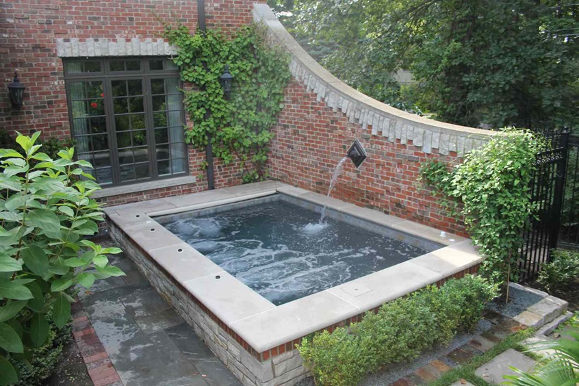 a modern hot tub in a relaxing outdoor setting