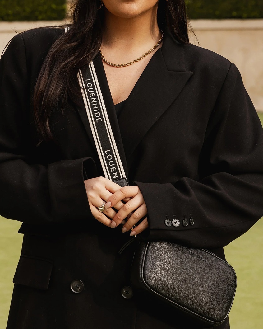 woman with crossbody bags