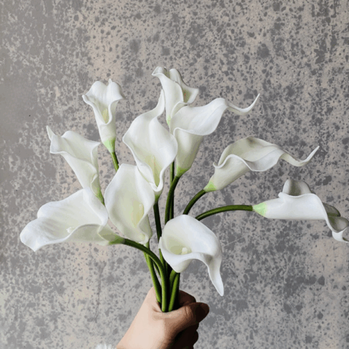 10 Heads Artificial Calla Lily Bouquet White