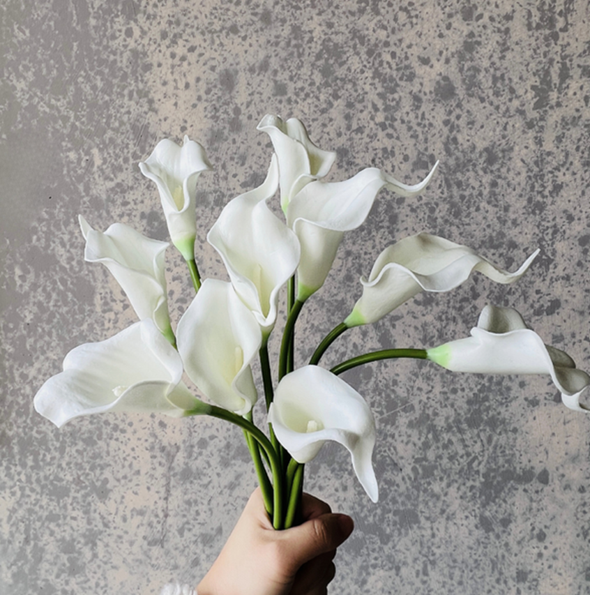 10 Heads Artificial Calla Lily Bouquet White