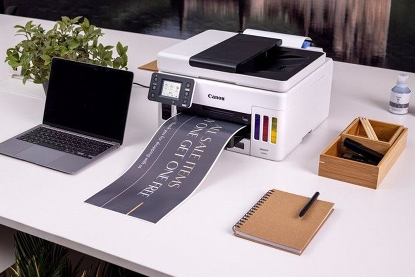 Wireless inkjet printer with refillable ink tanks